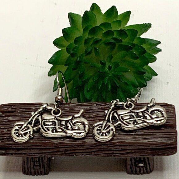 Motorcycle Earrings, Harley Davidson Earrings, Hog Earrings, Bike Earrings, Gift - Picture 1 of 6